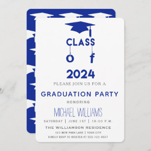 Class of 2024 - Blue Graduation Party Invitation