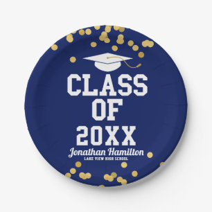 Class Of 2024 Blue Graduation Party  Paper Plate