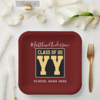 Class of 2024 Burgundy Black and Gold Graduation