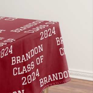 Class of 2024 Burgundy University Graduation Tablecloth