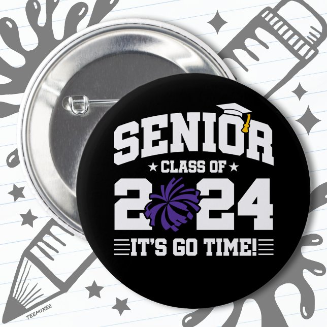 Class of 2024 Cheerleader Squad Cheer Senior 2024 6 Cm Round Badge (Creator Uploaded)