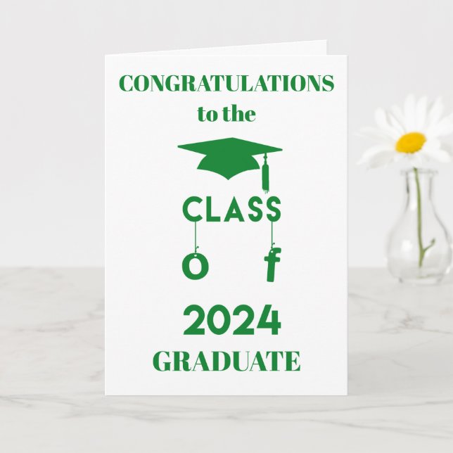 Class of 2024  - Congratulations Graduate - Green Card (Small Plant)