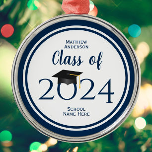 Class of 2024 Elegant Graduation Cap Graduate Metal Tree Decoration