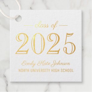 Class of 2024 Elegant Graduation Party Gold Favour Tags