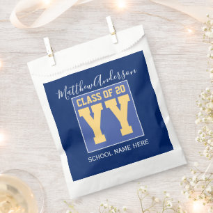 Class of 2024 Elegant Royal Blue & Gold Graduation Favour Bag