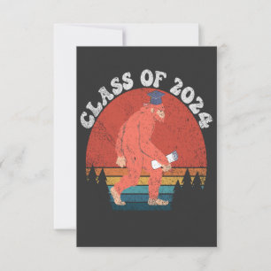 Class Of 2024 Funny Graduation Bigfoot Retro Gift 