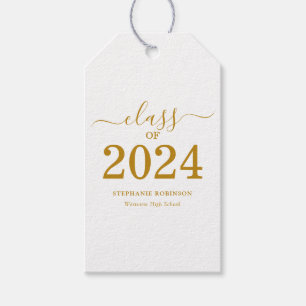Class of 2024 Gold Script Graduation  Gift Tags