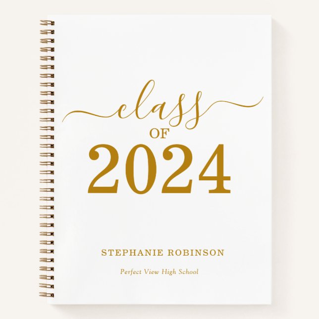 Class of 2024 Gold Script Graduation Guest Notebook (Front)