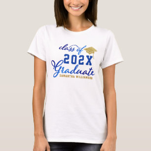 Class of 2024 Graduate Blue Gold White Graduation T-Shirt