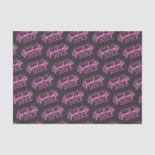 Class of 2024 Graduate Neon Pink Script Tissue Paper