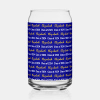 Class of 2024 Graduate's Name Dark Blue White Gold