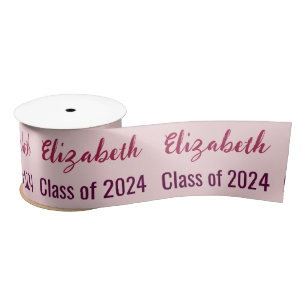 Class of 2024 Graduate's Name Pale Pink Satin Ribbon