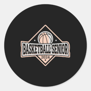 Class Of 2024 Graduation Basketball Senior 2024 Classic Round Sticker