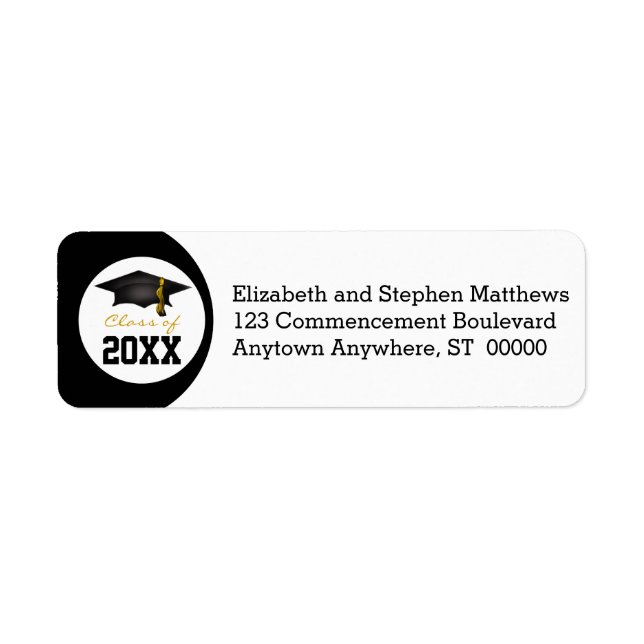 Class of 2024 Graduation Cap Return Address Label (Front)