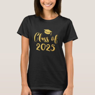 Class of 2024 Graduation Gold Calligraphy Script T-Shirt