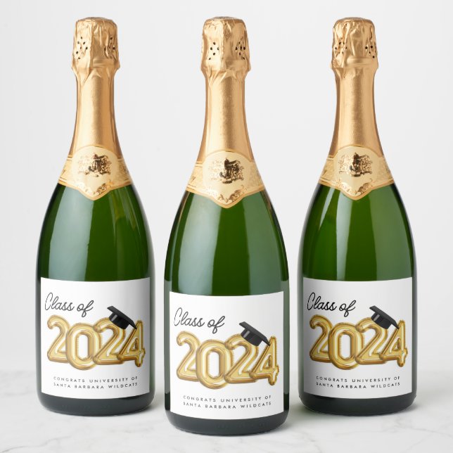 Class of 2024 Graduation Party  Sparkling Wine Label (Bottles)