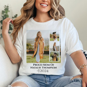 Class of 2024 Graduation Photo Collage Custom T-Shirt
