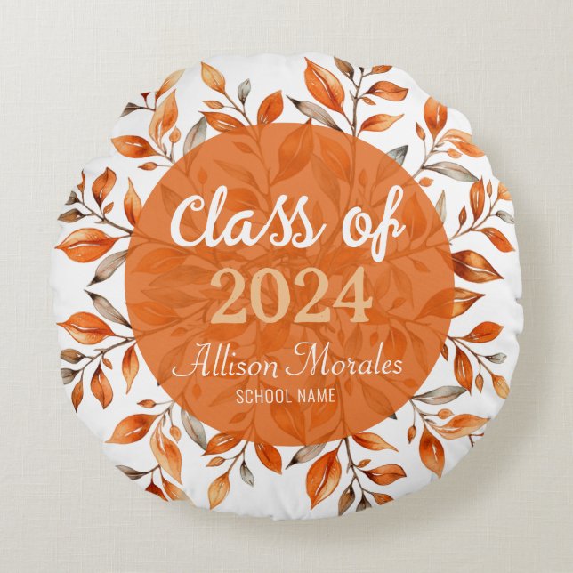 Class of 2024 Graduation Round Cushion (Front)