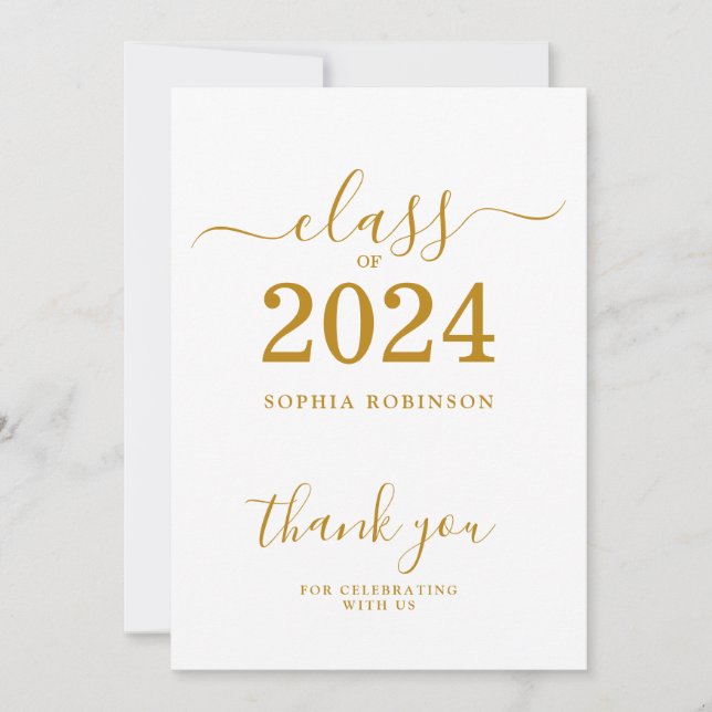 Class of 2024 Graduation Thank You Card (Front)