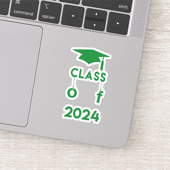 Class of 2024 - Green Graduation Sticker (Detail)
