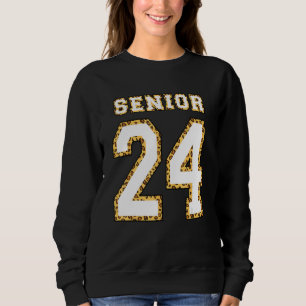Class of 2024 High School Senior 24 Cheetah Leopar Sweatshirt