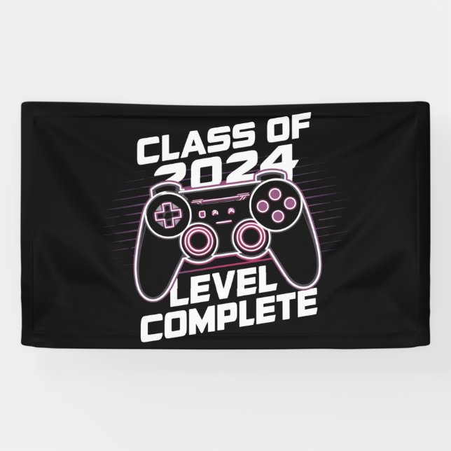 Class Of 2024 Level Complete Senior Graduation Banner (Horizontal)