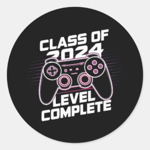 Class Of 2024 Level Complete Senior Graduation Classic Round Sticker