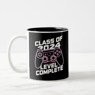 Class Of 2024 Level Complete Senior Graduation Two-Tone Coffee Mug