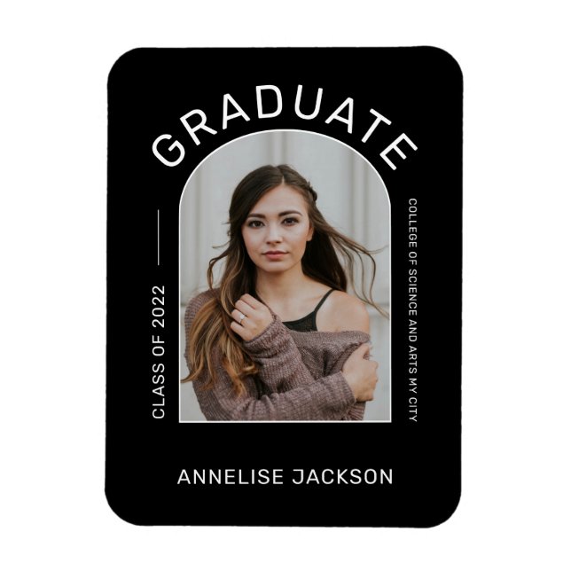 Class of 2024 minimalist simple graduate photo magnet (Vertical)