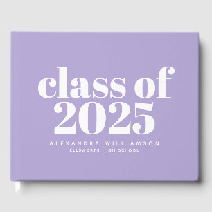 Class of 2024 Modern Lavender Personalised Guest Book