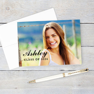 Class of 2024 Personalised Graduation Photo Thank You Card