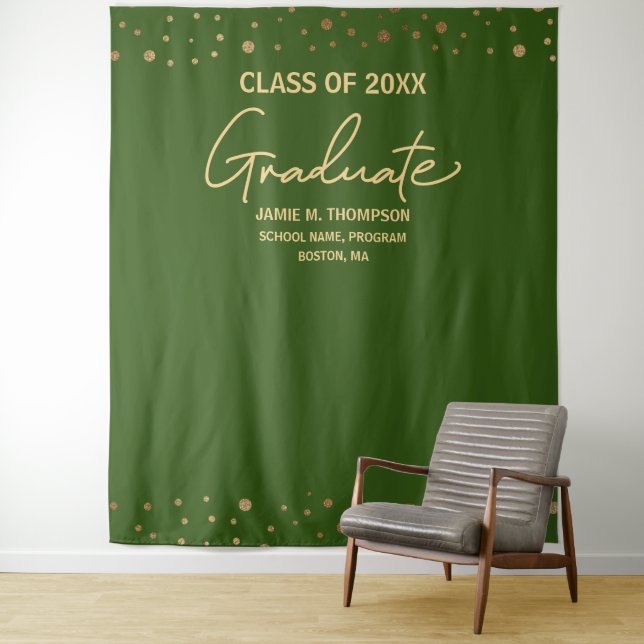 Class of 2024 Personalised Graduation Selfie Backg Tapestry (In Situ)