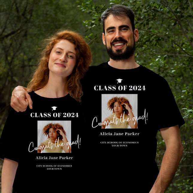 Class of 2024 photo graduate congrats grad party T-Shirt (Man and woman t-shirt can be purchased separately!)
