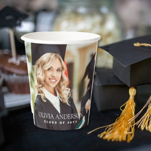 Class of 2024 Photo Graduation Paper Cups