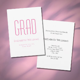 Class of 2024 Pink Typography Graduation Party  Invitation