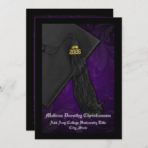 Class of 2024 Purple Tassel Graduation Invitation