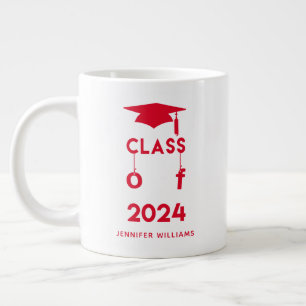 Class of 2024  - Red Graduation Large Coffee Mug