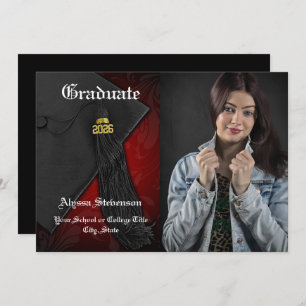 Class of 2024 Red Tassel Photo Graduation Invitation