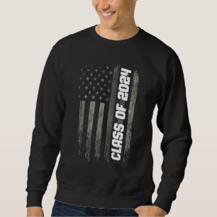 Class of 2024 Senior 2024 Graduation American Flag Sweatshirt