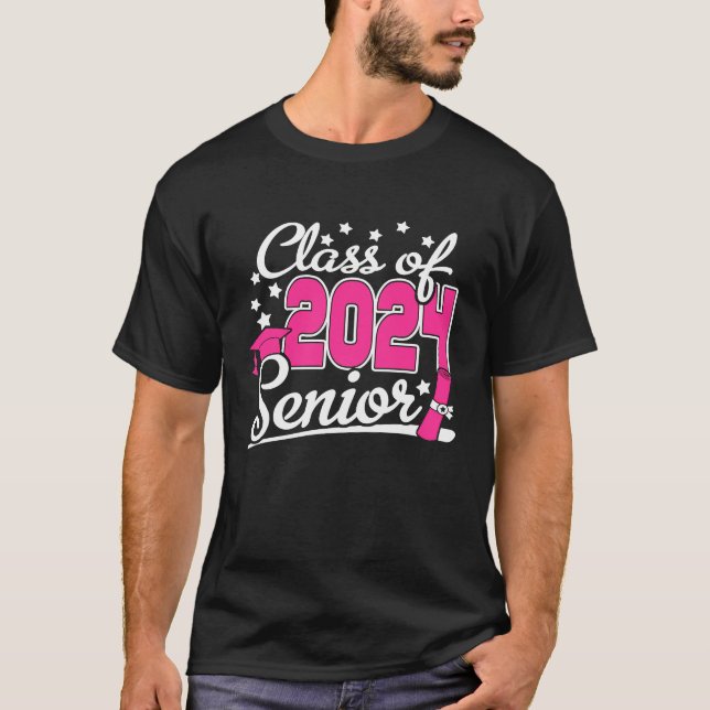 Class Of 2024 Senior 24 Girls Women Funny Graduati T-Shirt (Front)