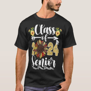 Class Of 2024 Senior 24 Graduate Sunflower Graduat T-Shirt
