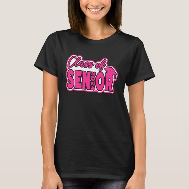 Class Of 2024 Senior 24 Graduation Girls Teens Wom T-Shirt (Front)