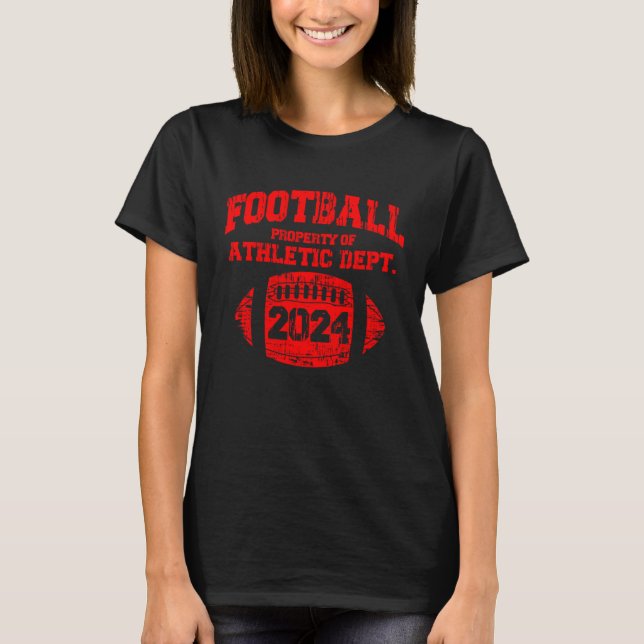 Class Of 2024 Senior High School Football College  T-Shirt (Front)
