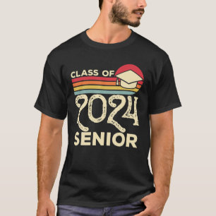 Class Of 2024 Senior Vintage Graduation Boys Girls T-Shirt