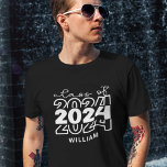 Class of 2024 senior with name T-Shirt<br><div class="desc">Get ready to make a stylish statement with this "Class of 2024" Zazzle t-shirt! Designed to celebrate your academic journey,  this tee is a must-have for all trendsetting graduates and s perfect to show off your class pride for all your high school or college adventures</div>