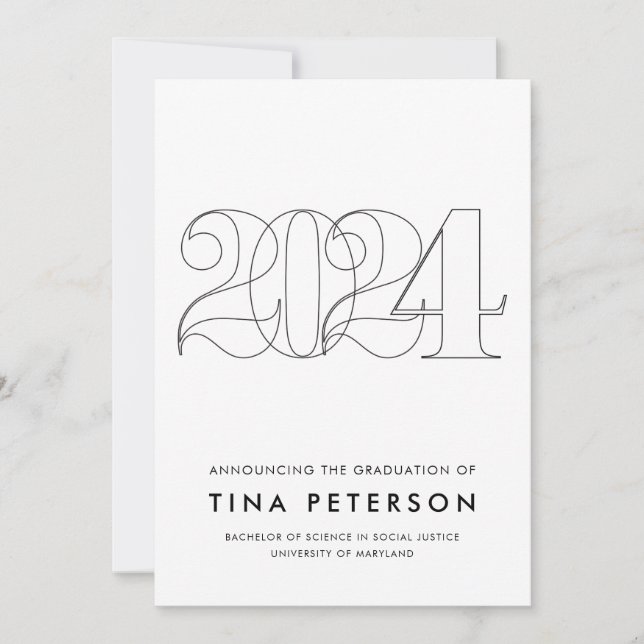 Class of 2024 Simple Graduation Announcement (Front)