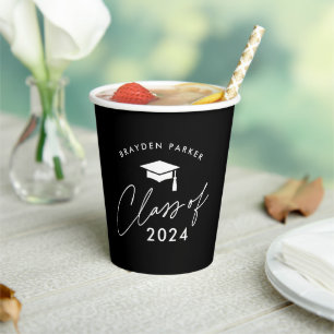 Class of 2024 Simple Graduation Paper Cups