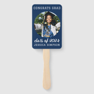 Class of 2024 simple Graduation photo modern Hand Fan