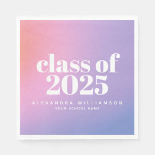 Class of 2024 Trendy Purple Gradient Custom Grad Napkin