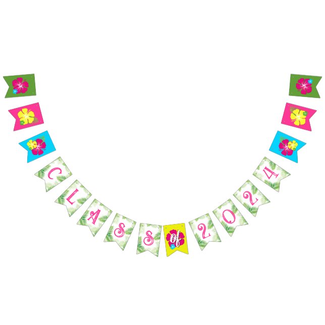 Class of 2024 Tropical Luau Graduation Banner (All)